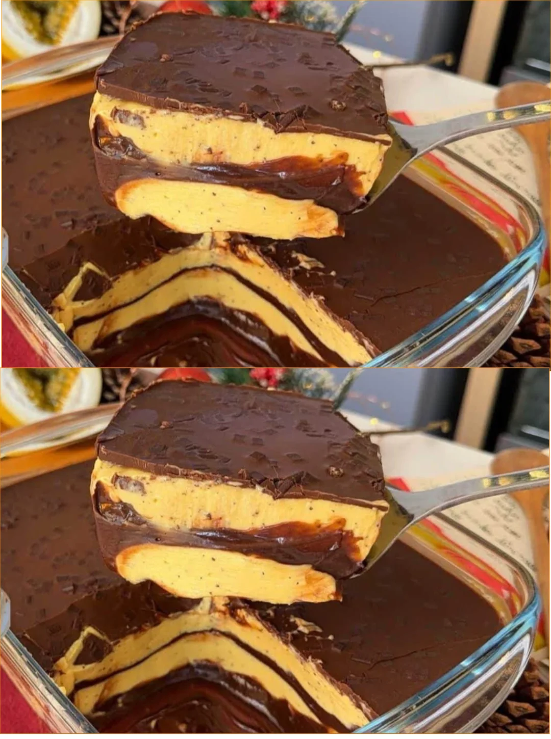Leckere Passionsfrucht-Trüffel-Mousse in einer eleganten Dessertschale.