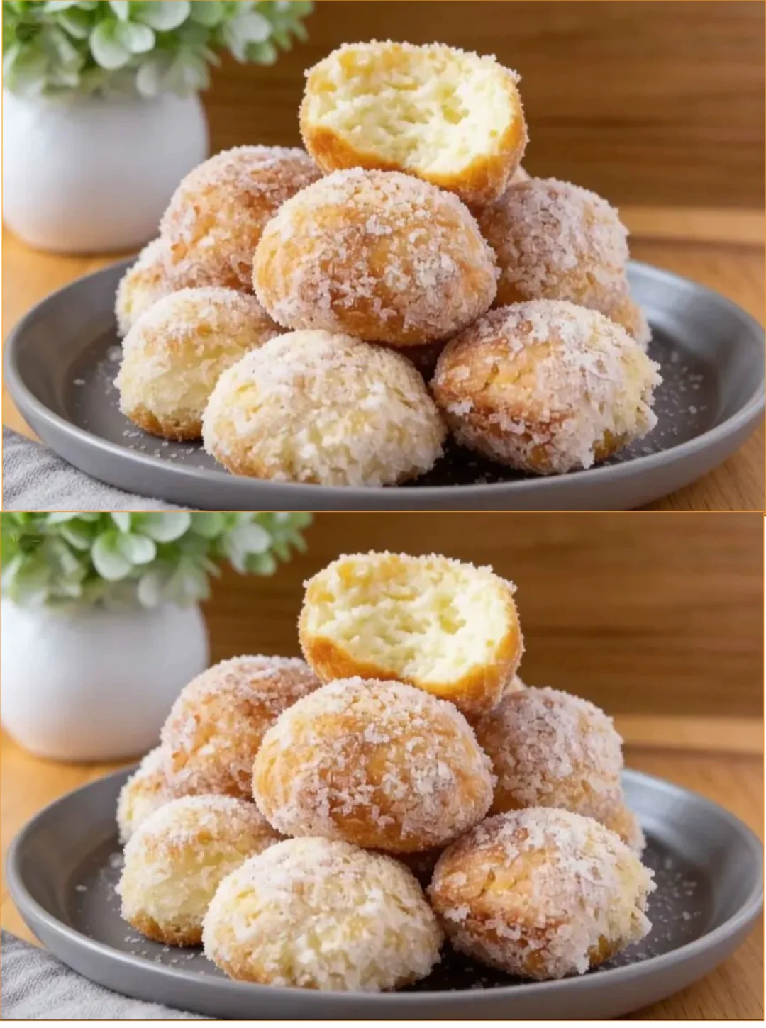 Delikate Quarkbällchen, frisch zubereitet und serviert.