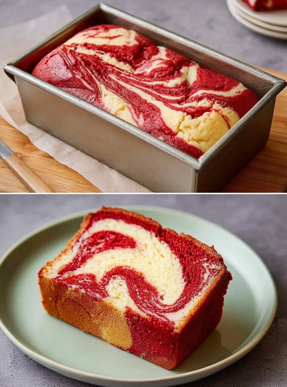 Rote Samtorte auf einem Teller mit Dekoration