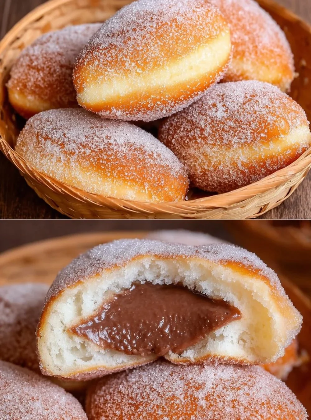 Süße Calzoni mit Nutella auf einem Teller serviert