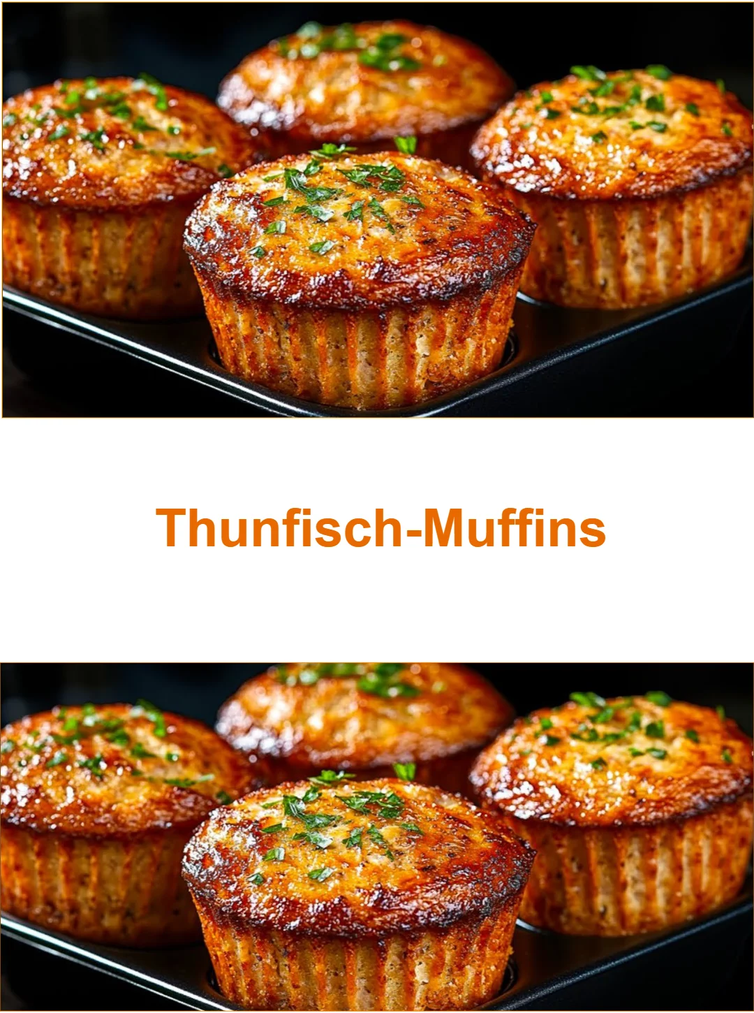 Leckere Thunfisch-Muffins frisch gebacken und serviert auf einem Teller.