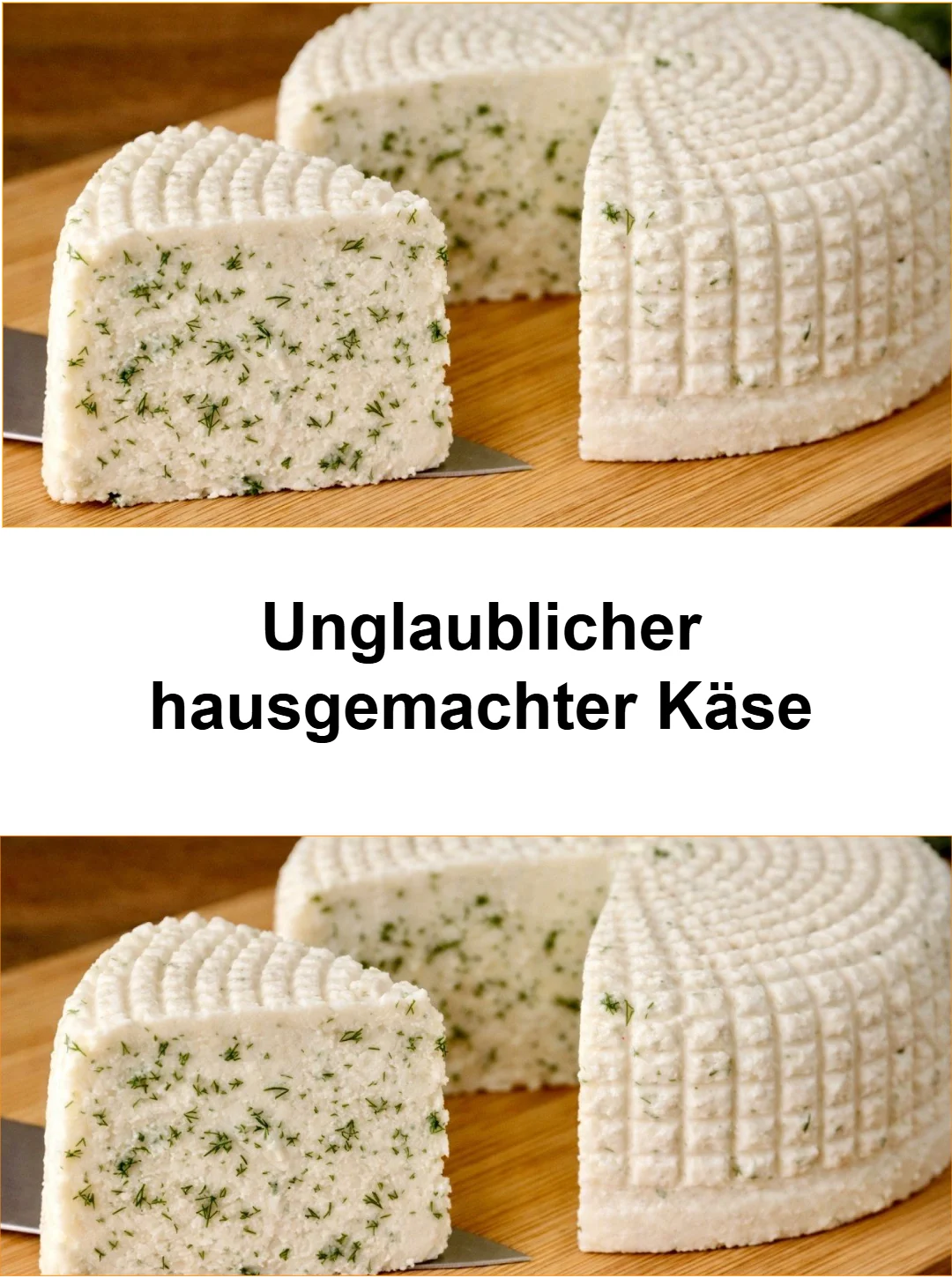 Unglaublicher hausgemachter Käse auf einem Holzbrett