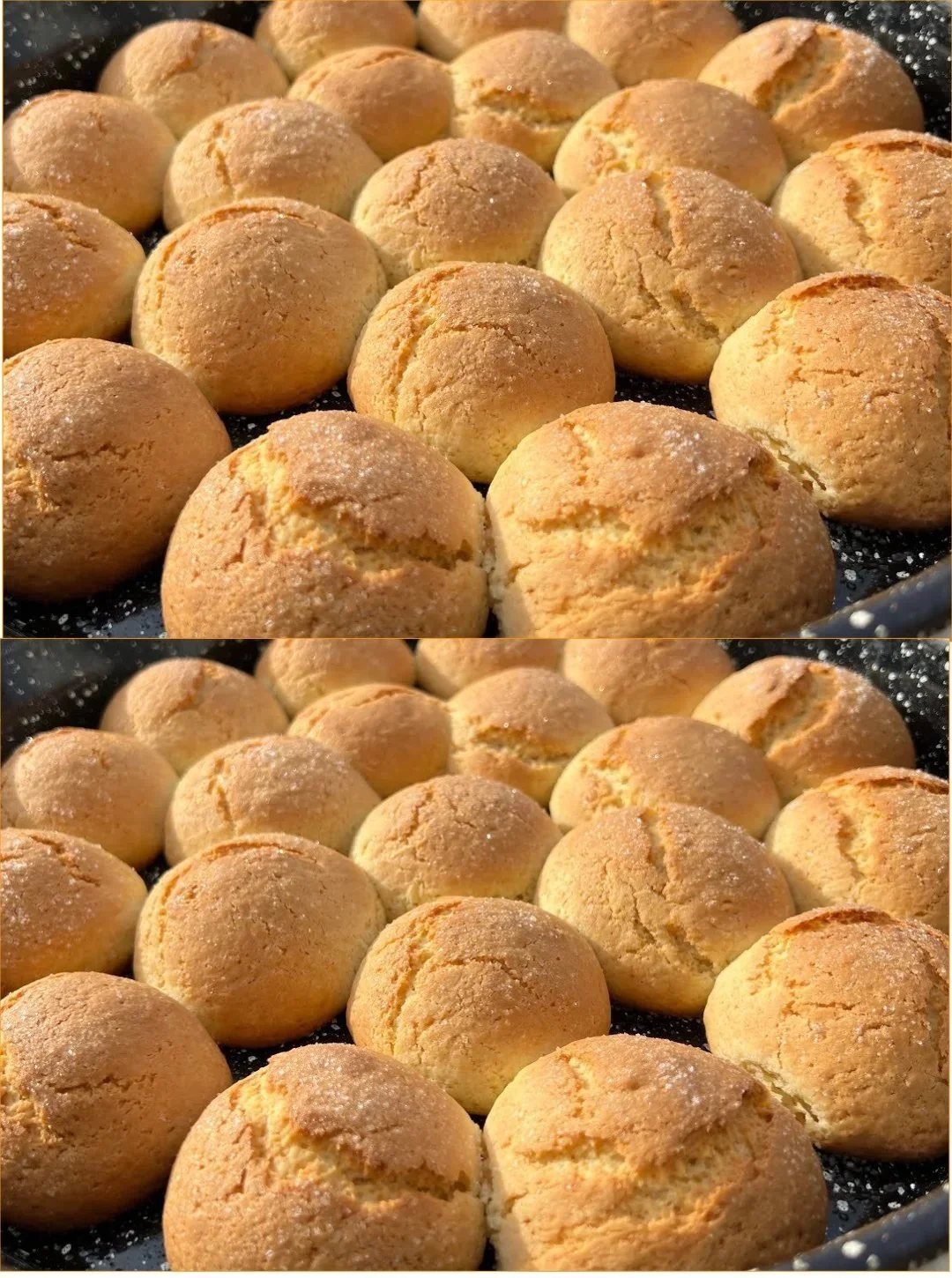 Weiche Frühstücksbrötchen frisch gebacken auf einem Tisch