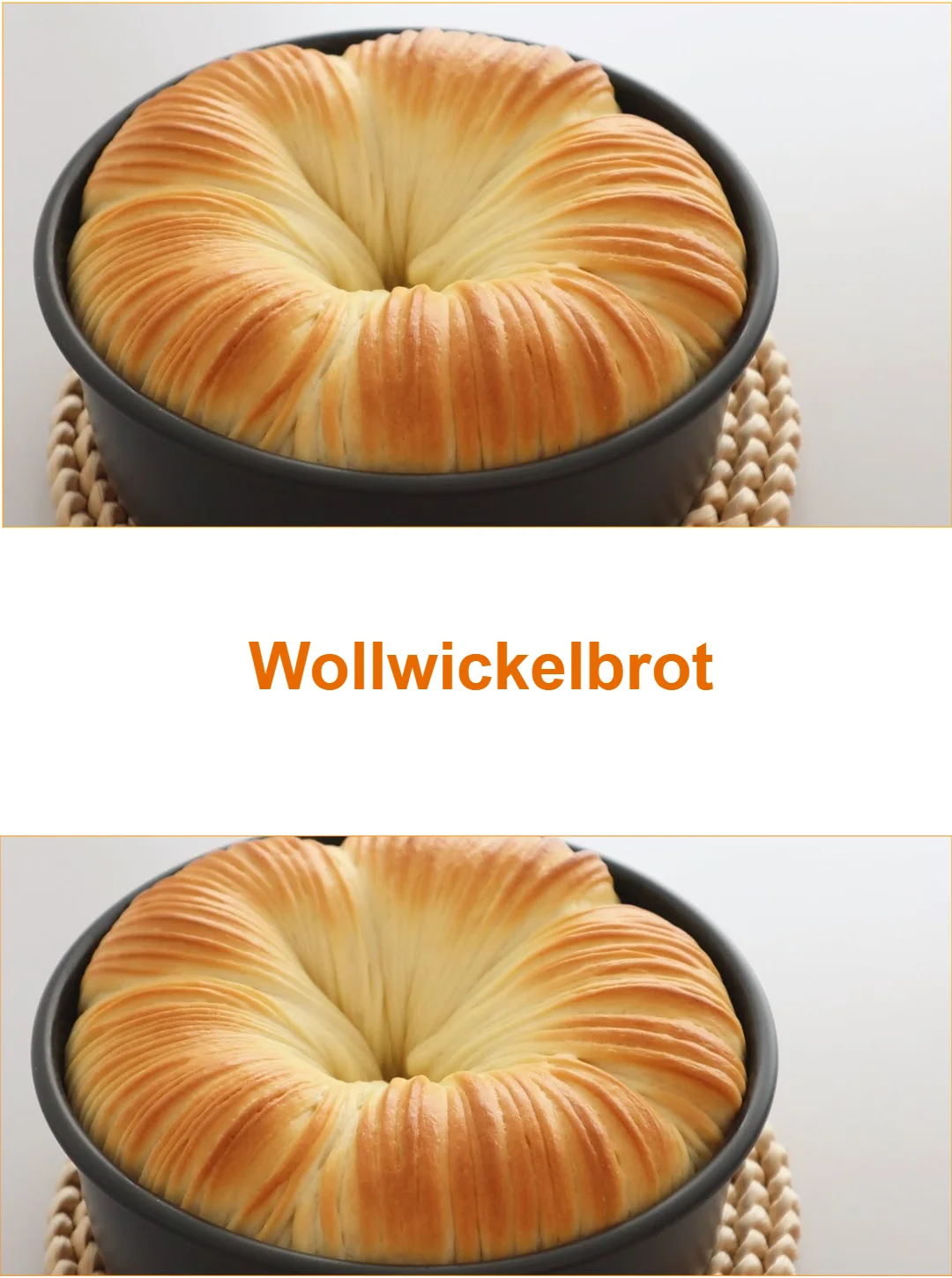 Wollwickelbrot frisch gebacken auf einem Holzbrett