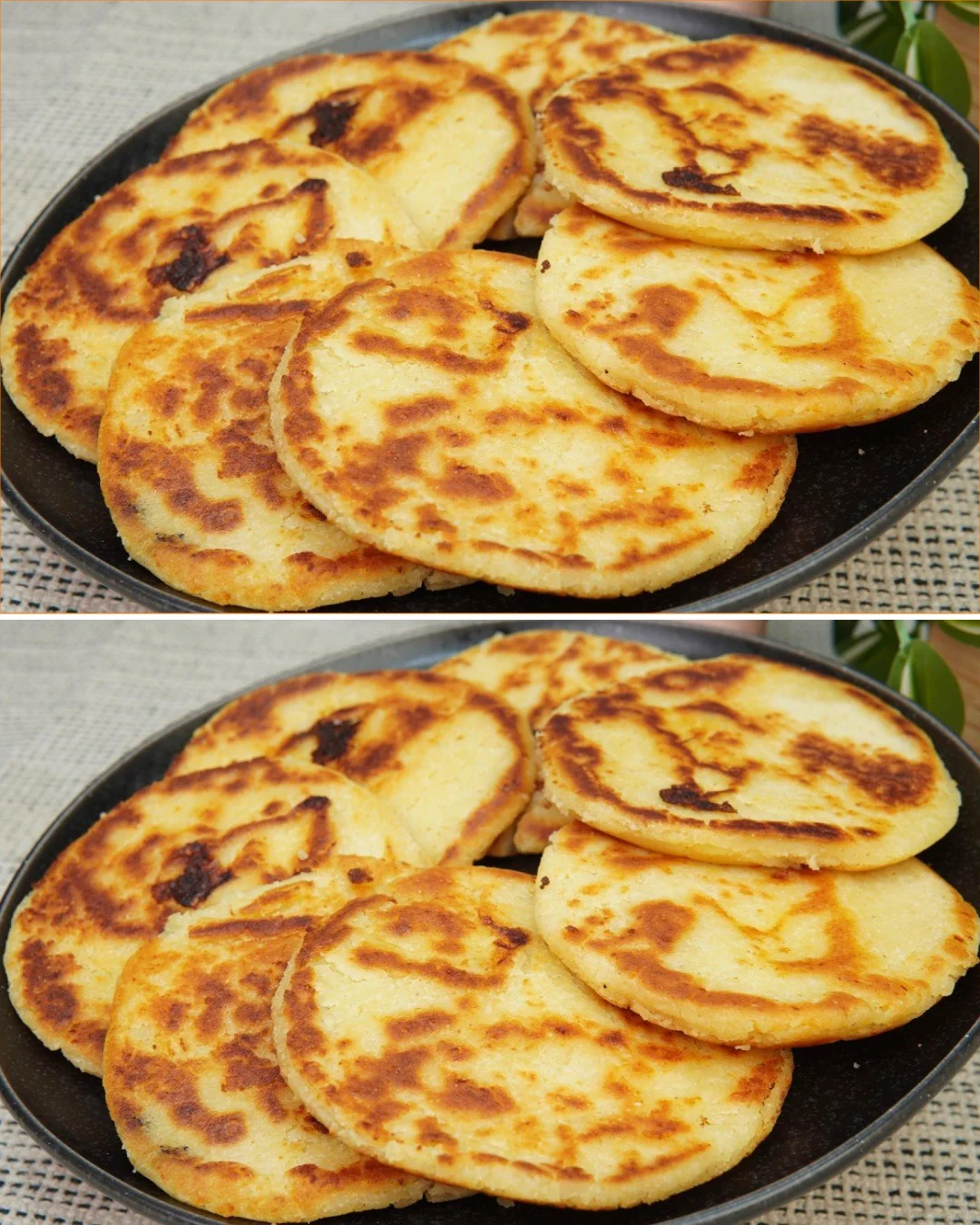 Leckere Arepas de Queso serviert auf einem Holzbrett