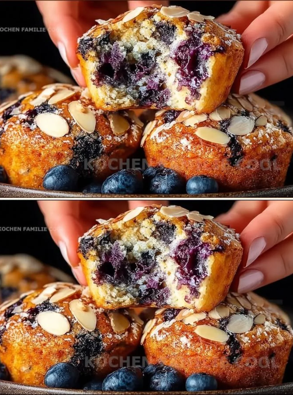 Keto-Muffins mit griechischem Joghurt und frischen Beeren in einem schönen Muffinblech