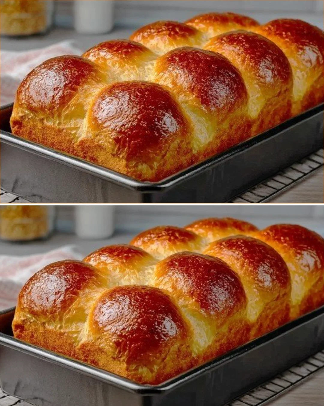 Französische Brioche frisch aus dem Ofen, weich und goldbraun.