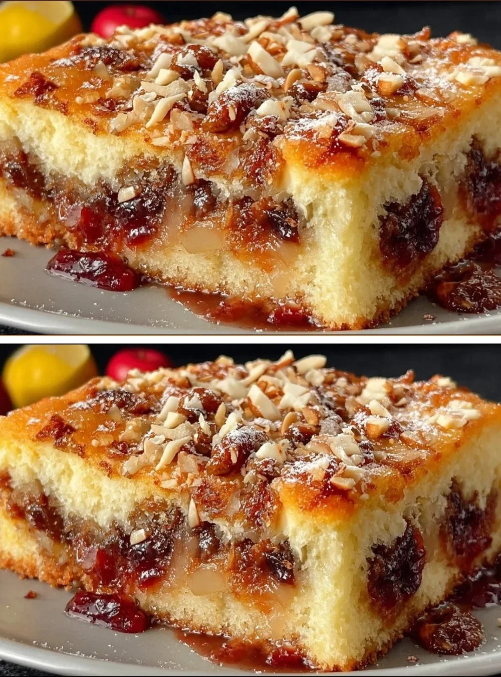 Deutscher Apfel-Joghurt-Kuchen mit frischen Äpfeln und Joghurt