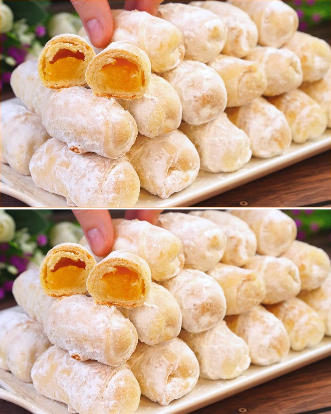Galletas de Naranja frisch aus dem Ofen, auf einem Teller serviert.
