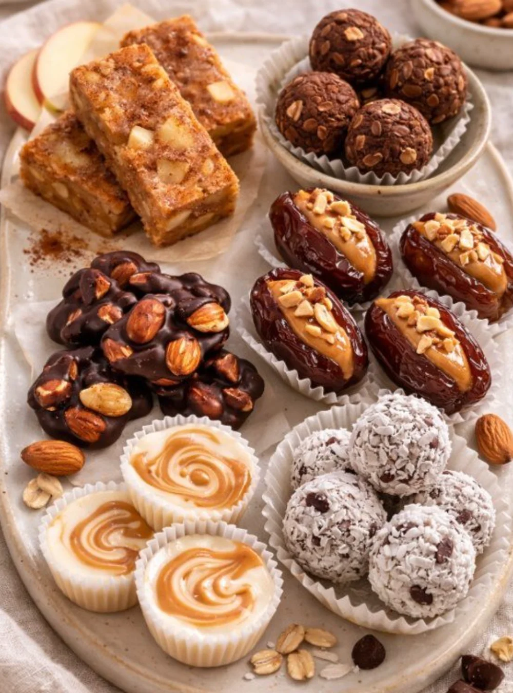 Leckeres gesundes Dessert mit Schokolade und frischem Obst