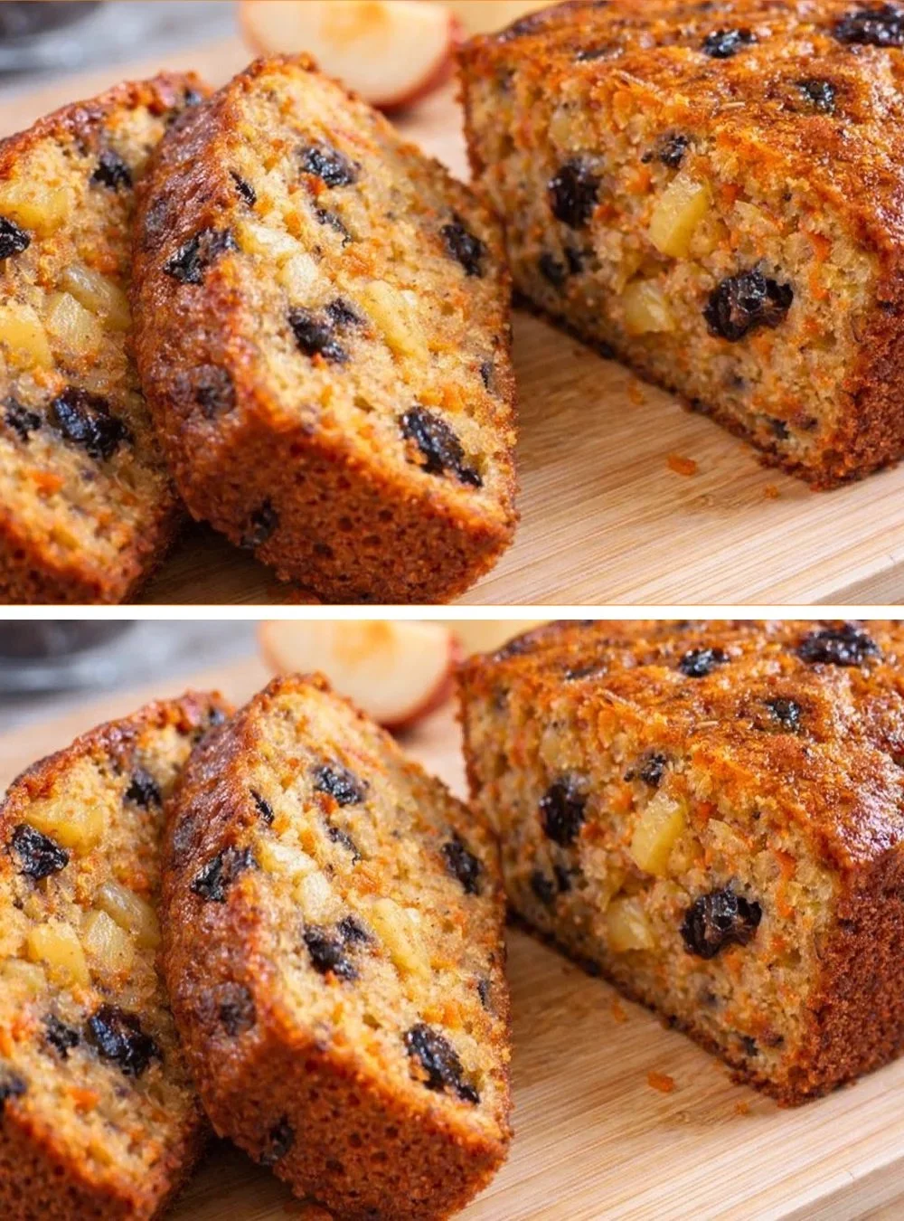 Haferkuchen mit Äpfeln und Karotten, frisch gebacken und appetitlich angerichtet.