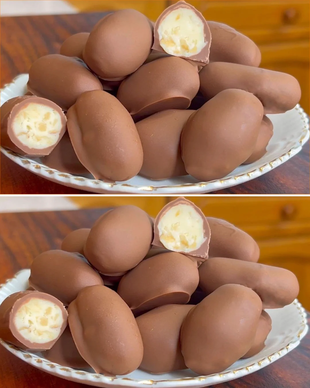 Hausgemachte Schoko-Bons mit 5 Zutaten auf einem Teller