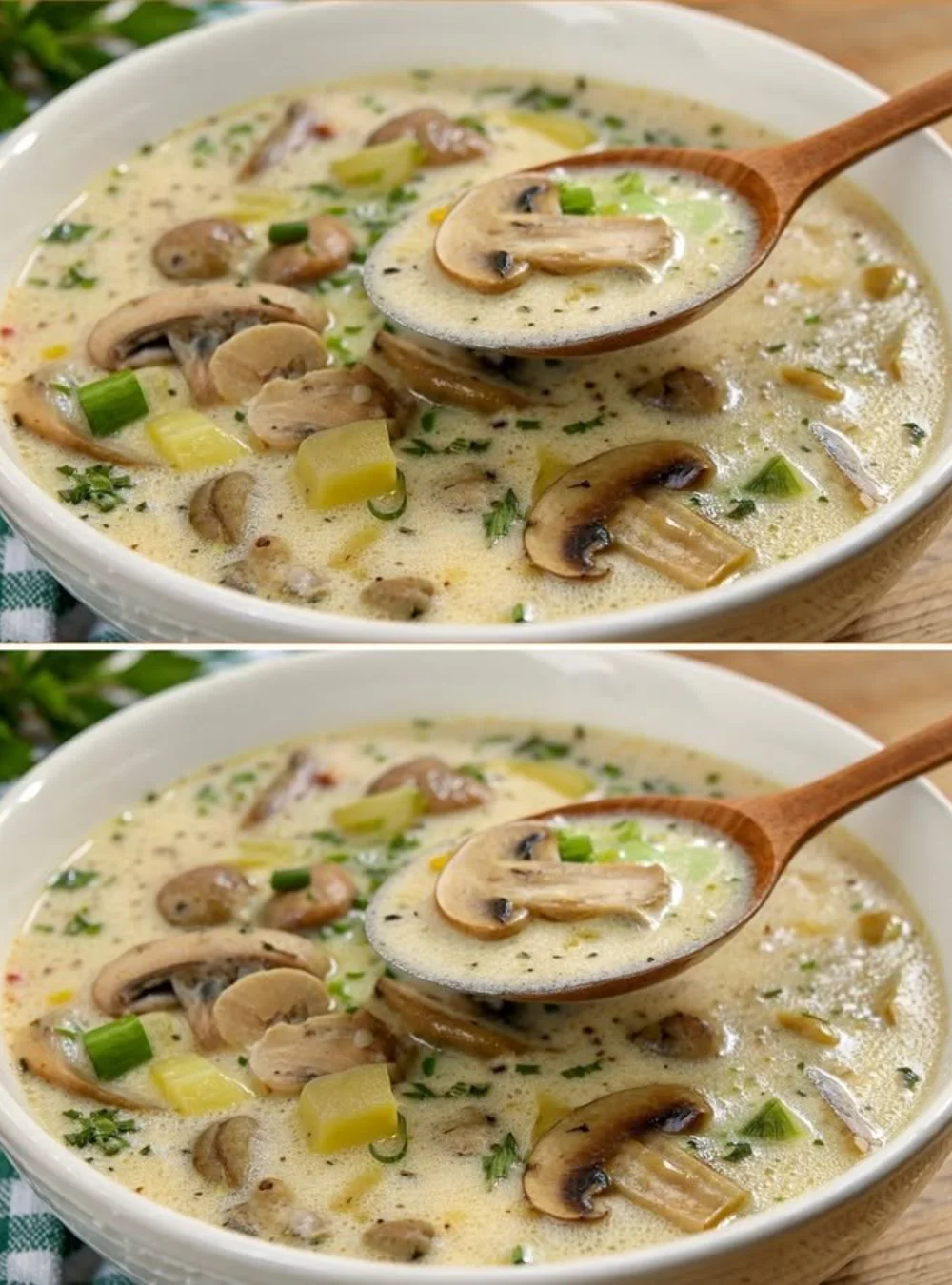 Warme Schüssel mit dampfendem Essen für kalte Tage
