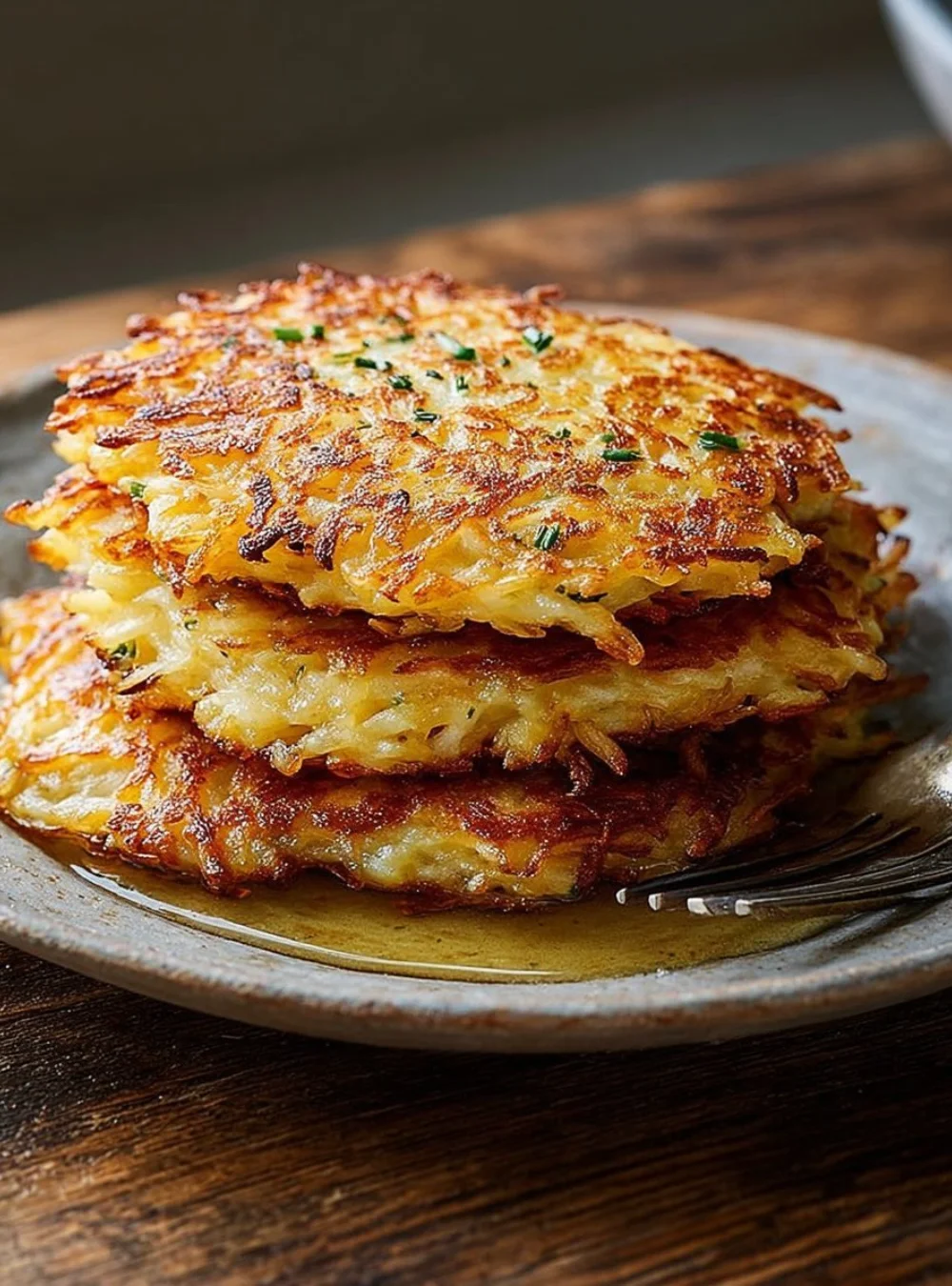 Leckeres frisch gebackenes Kartoffel-Fladenbrot auf einem Teller.
