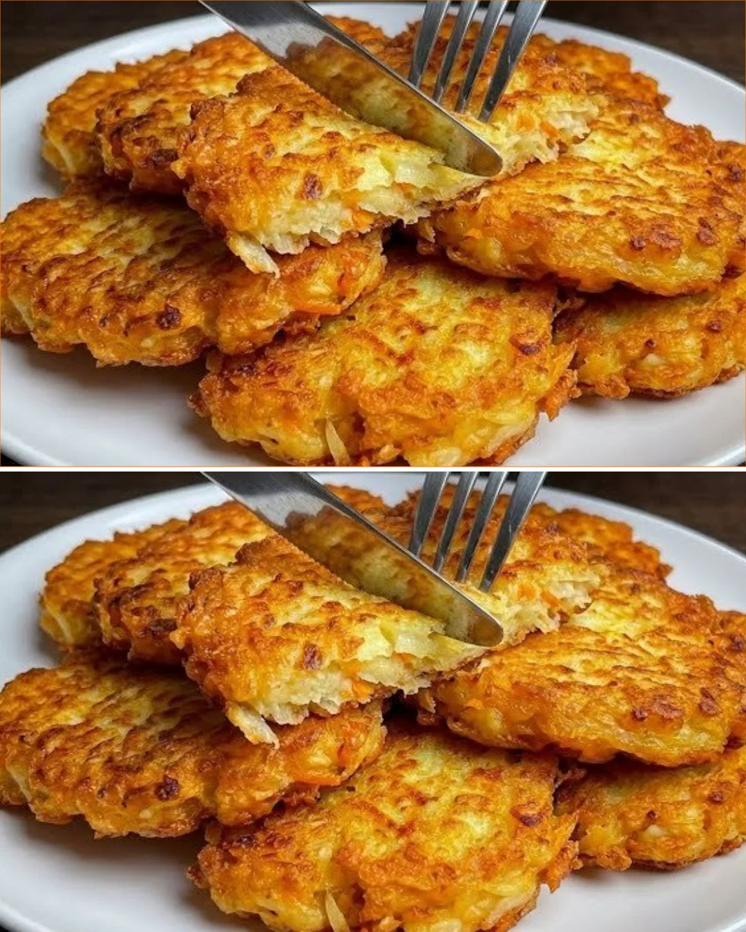 Kohl-Patties mit Joghurt-Dill-Sauce auf einem Teller angerichtet.
