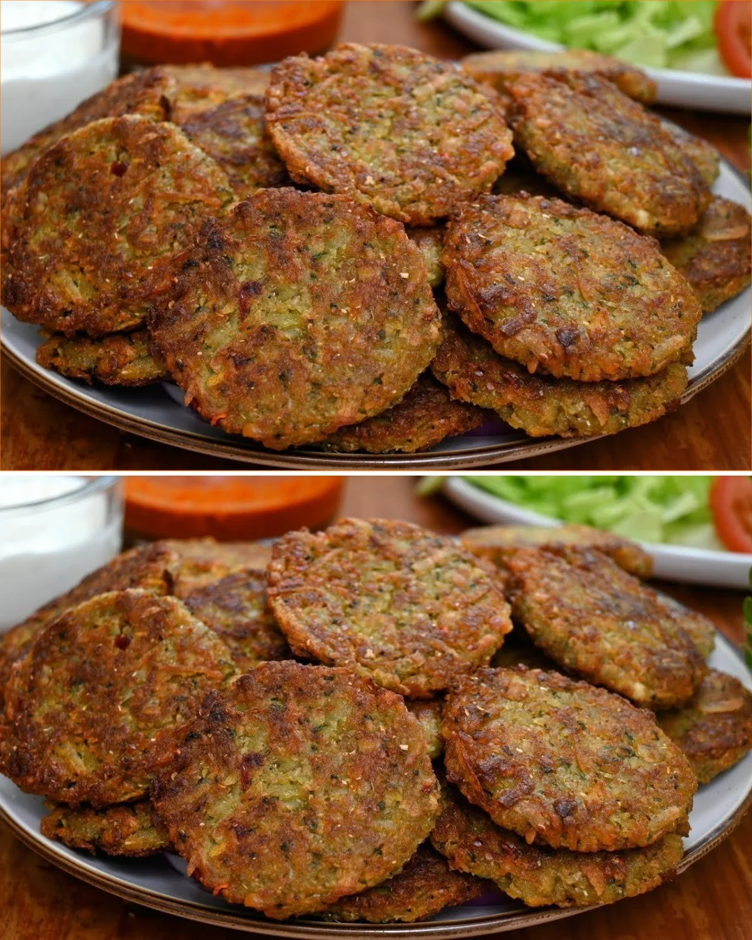 Linsen-Kofta auf einem Teller, garniert mit frischen Kräutern.
