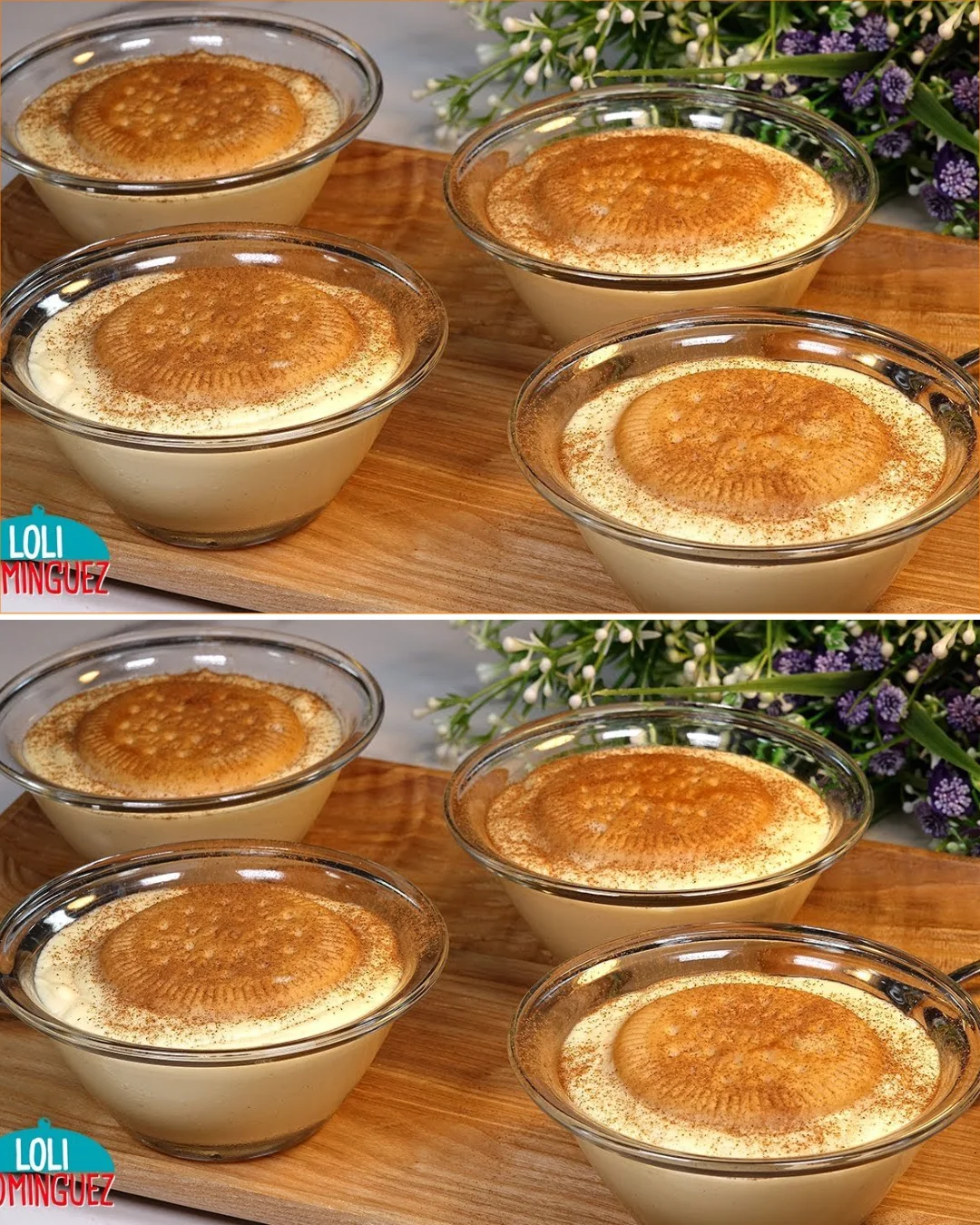 Omas traditionelles Rezept für cremigen Pudding in einer Schüssel.