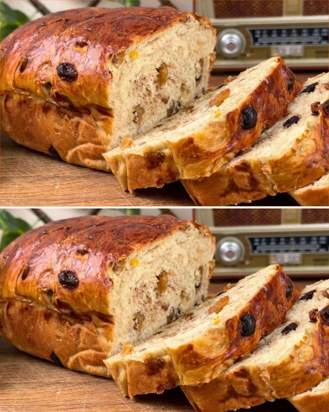 Hausgemachter pan de frutas mit frischen Früchten