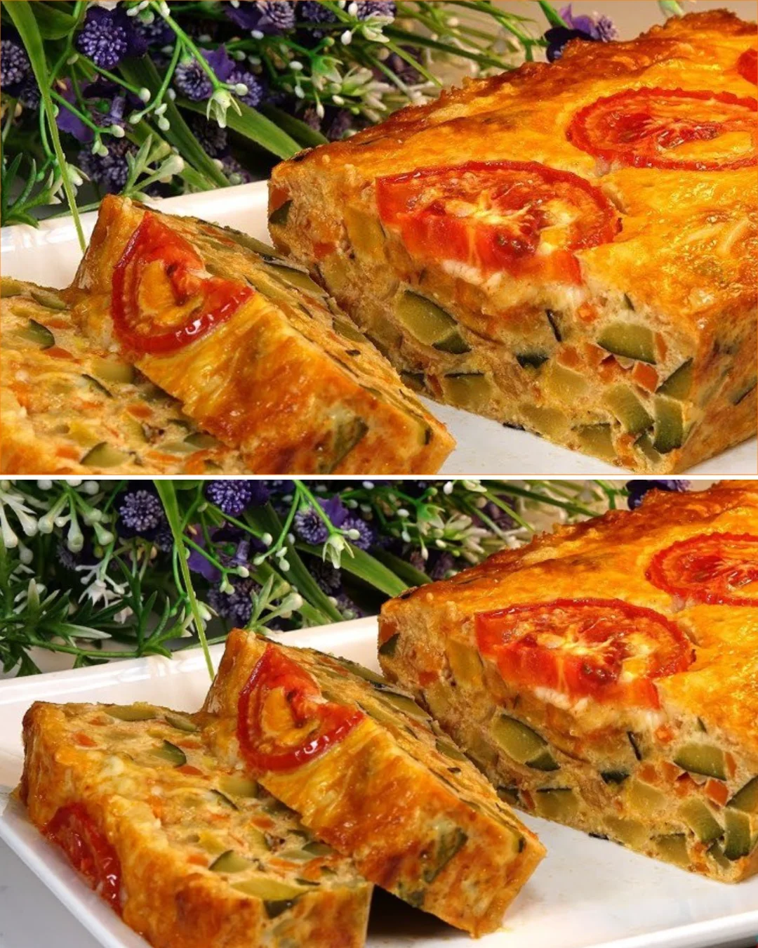 Gesunder und leckerer Pastel de Verduras mit frischem Gemüse