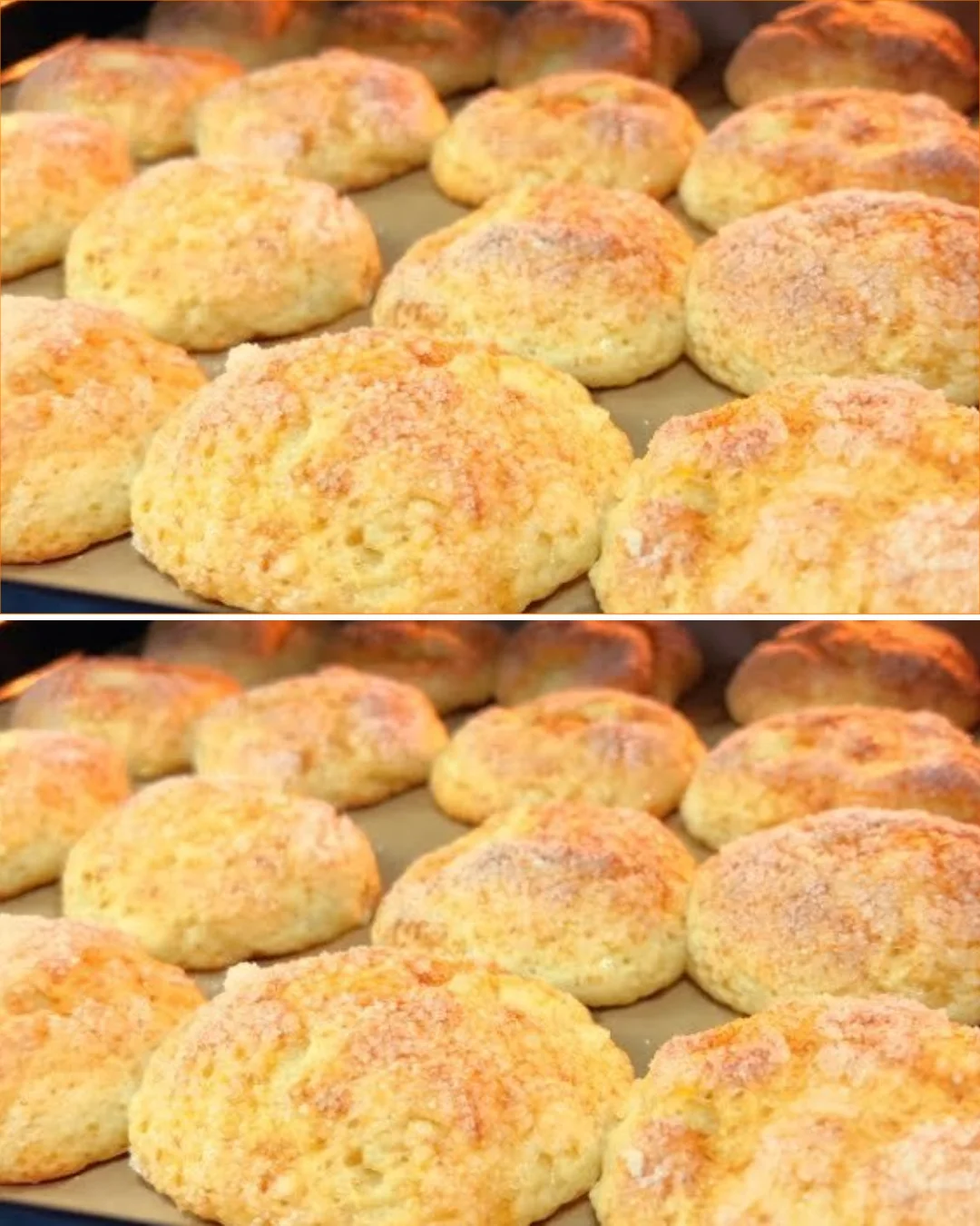 Frische Quarkbrötchen mit Apfel auf einem Holzbrett serviert