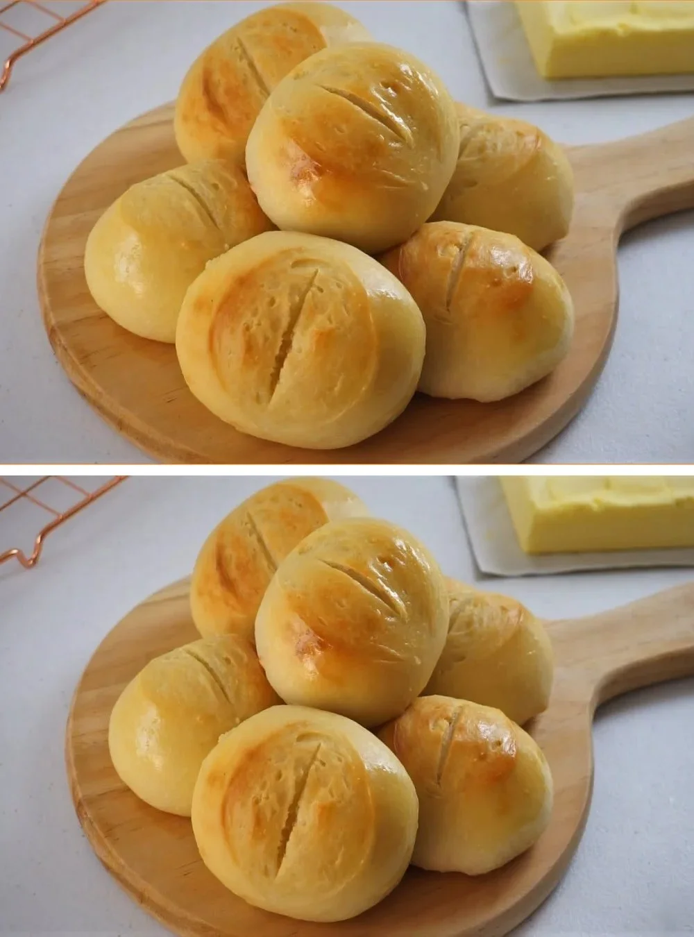 Schnelles Brot ohne Hefe auf einem Holzbrett mit frischen Kräutern