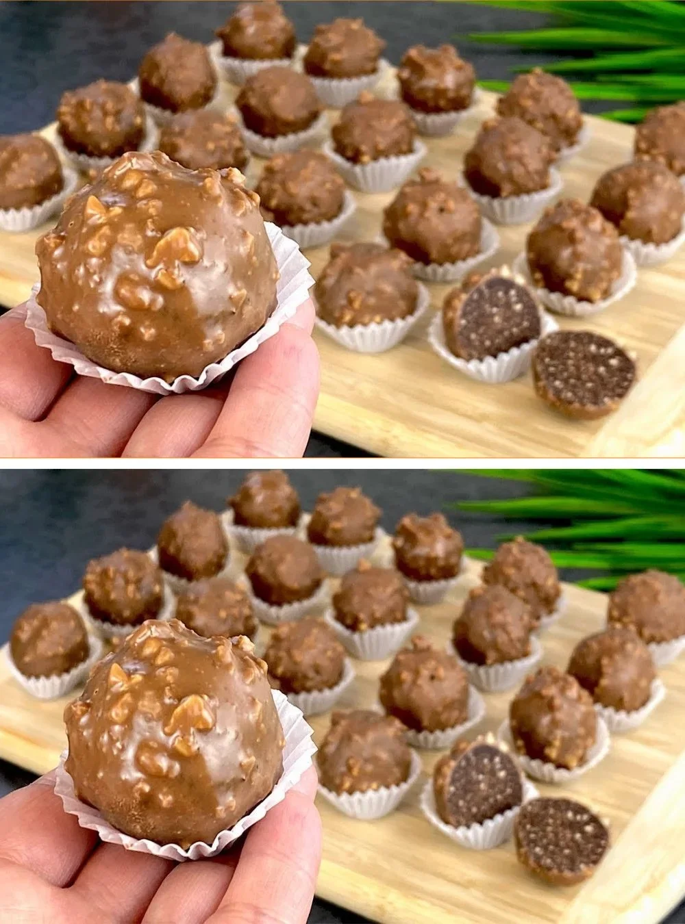 Zuckerfreie Schokoladenbittchen auf einem weißen Teller
