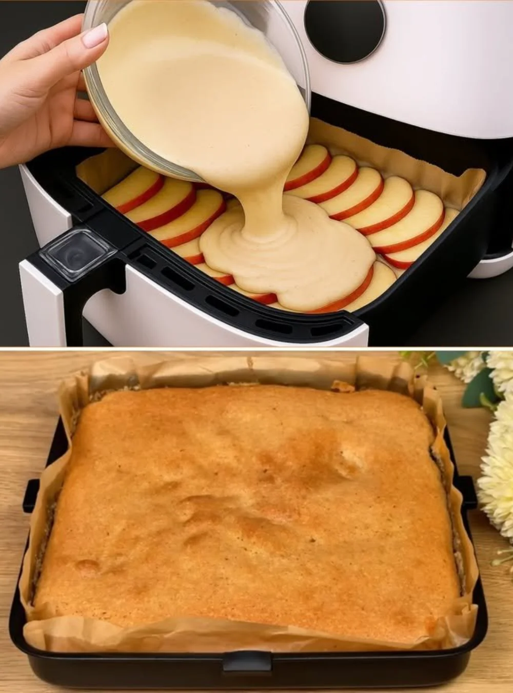Warme Zimtäpfel aus der Heißluftfritteuse mit karamellisierten Rändern