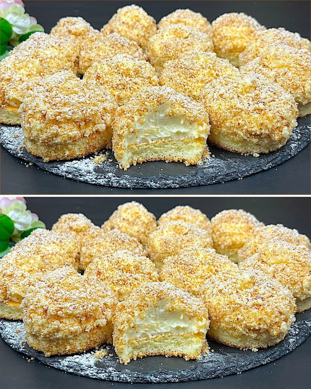 Erfrischendes Zitronen- und Orangen-Dessert auf einem eleganten Dessertteller
