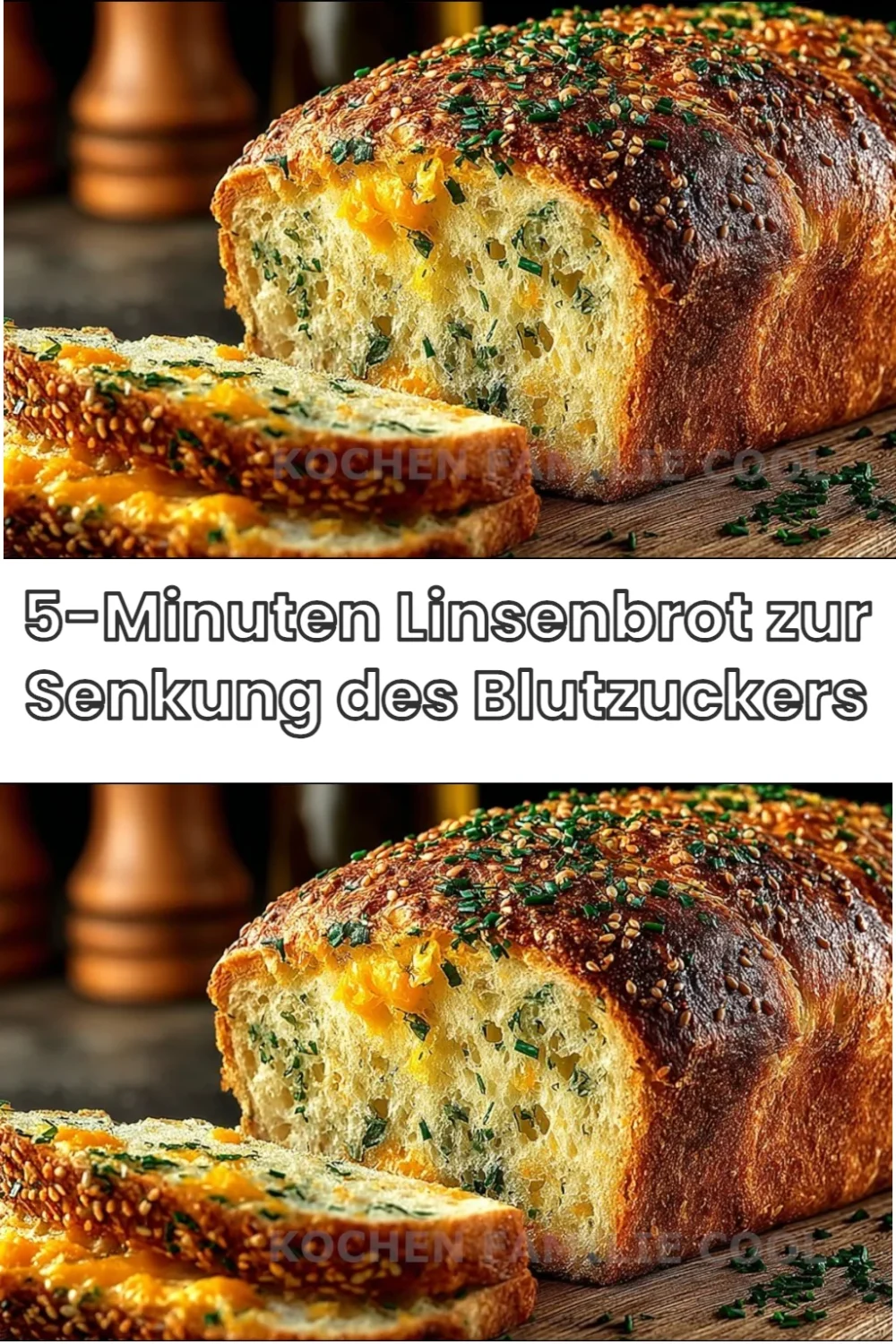 5-Minuten Linsenbrot zur Senkung des Blutzuckers auf einem Teller