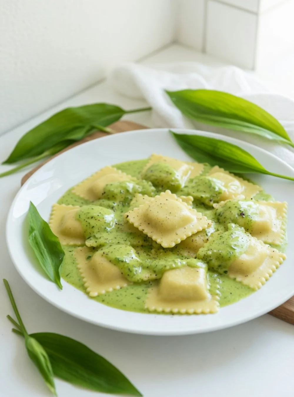 Bärlauch Ravioli selbstgemacht mit frischen Zutaten