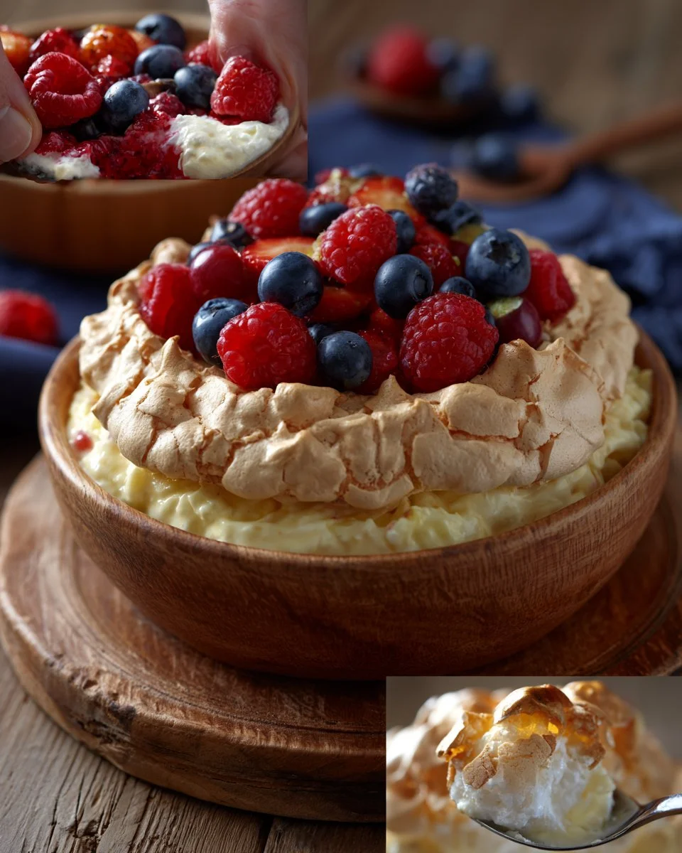 Beeriger Topfen-Mascarpone Traum mit Baiserhaube – lecker und verführerisch