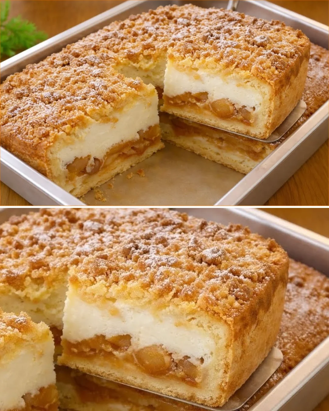 Französischer Apfelkuchen mit Äpfeln und goldbrauner Kruste