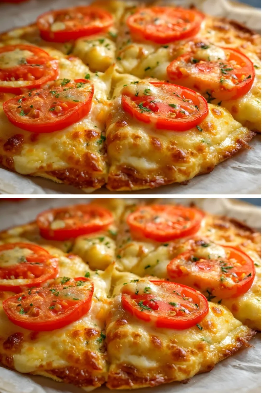 Geriebene Kartoffelpizza mit frischen Zutaten und knusprigem Teig