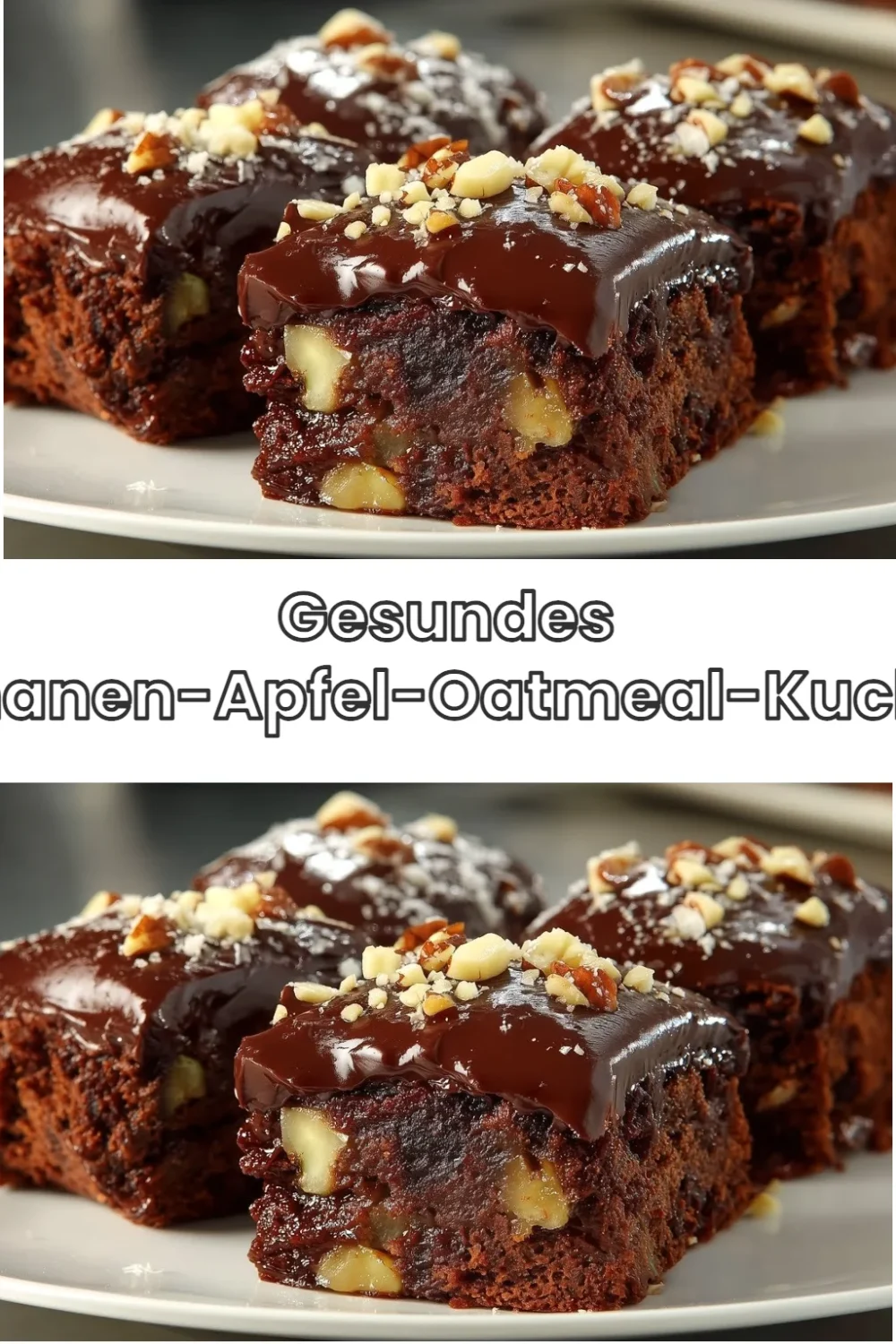 Gesunder Bananen-Apfel-Oatmeal-Kuchen mit frischen Zutaten