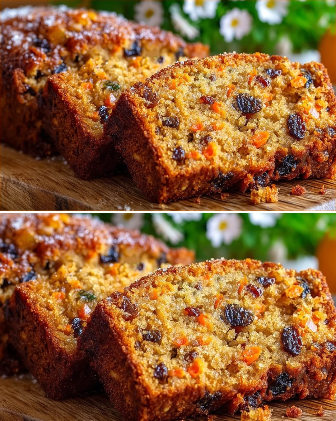 Gesunder Karottenkuchen mit Haferflocken und Banane auf einem Teller