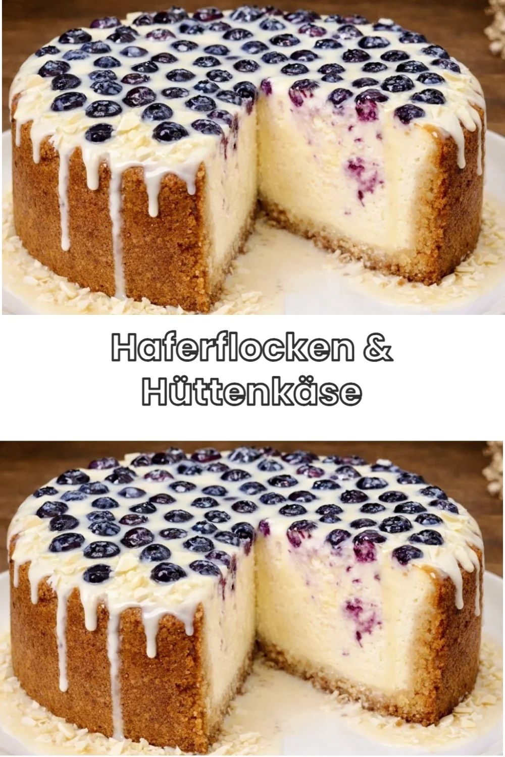Schüssel mit Haferflocken und Hüttenkäse, gesundes Frühstück