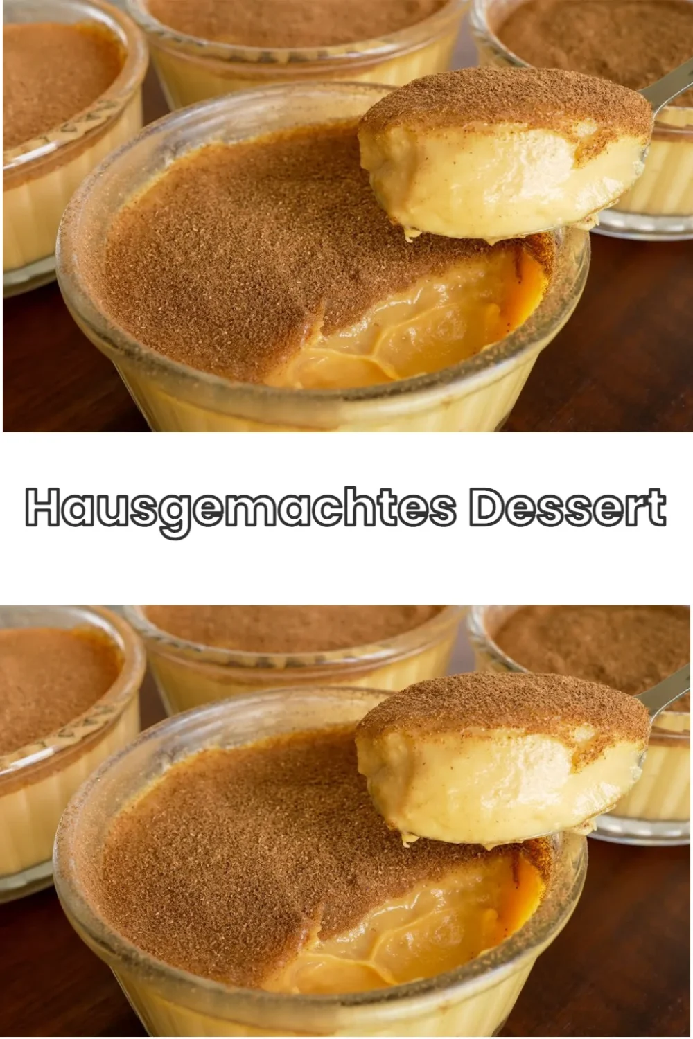 Hausgemachtes Dessert mit verschiedenen Zutaten und ansprechender Dekoration