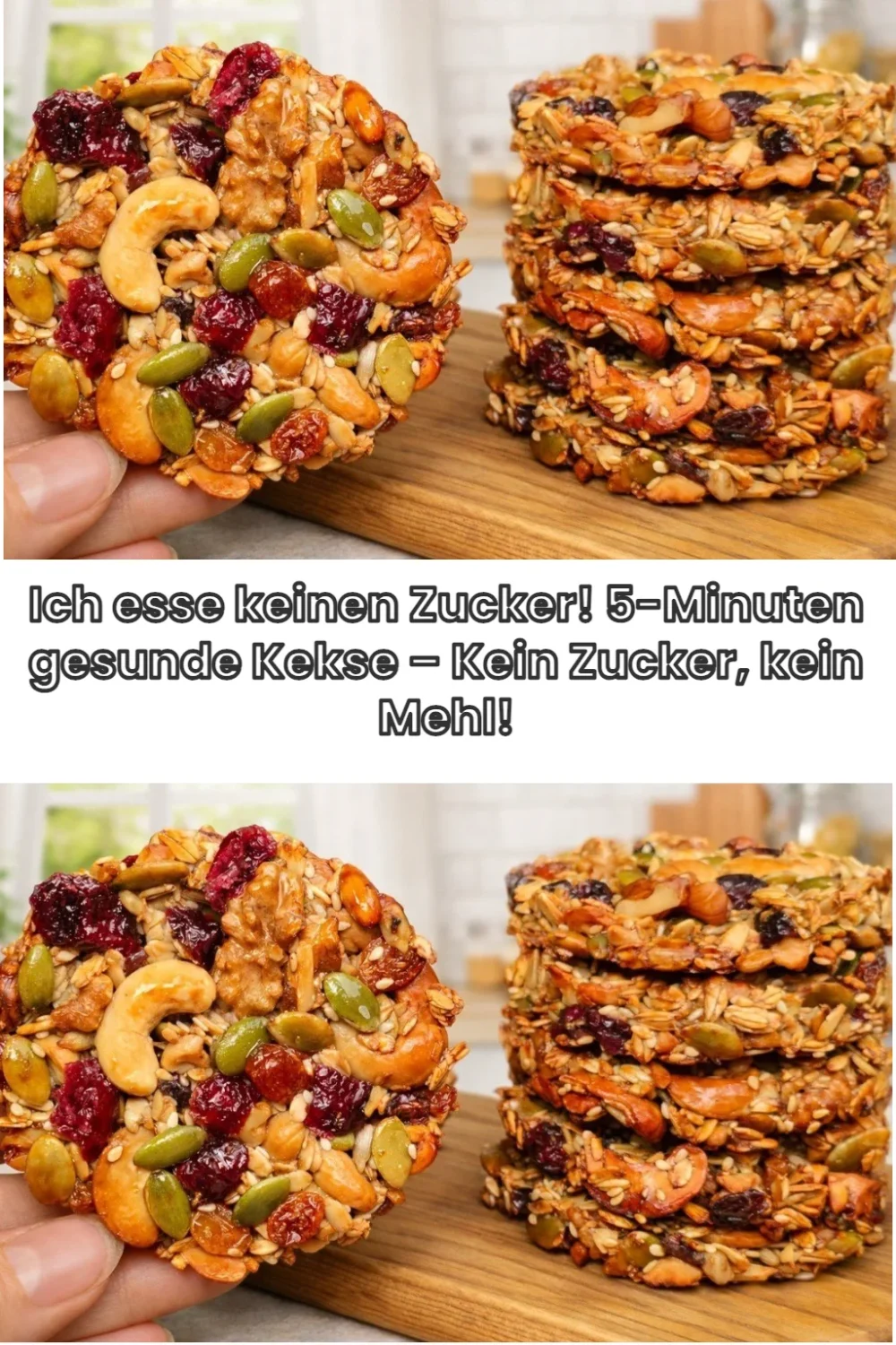 Gesunde Kekse ohne Zucker und Mehl auf einem Teller