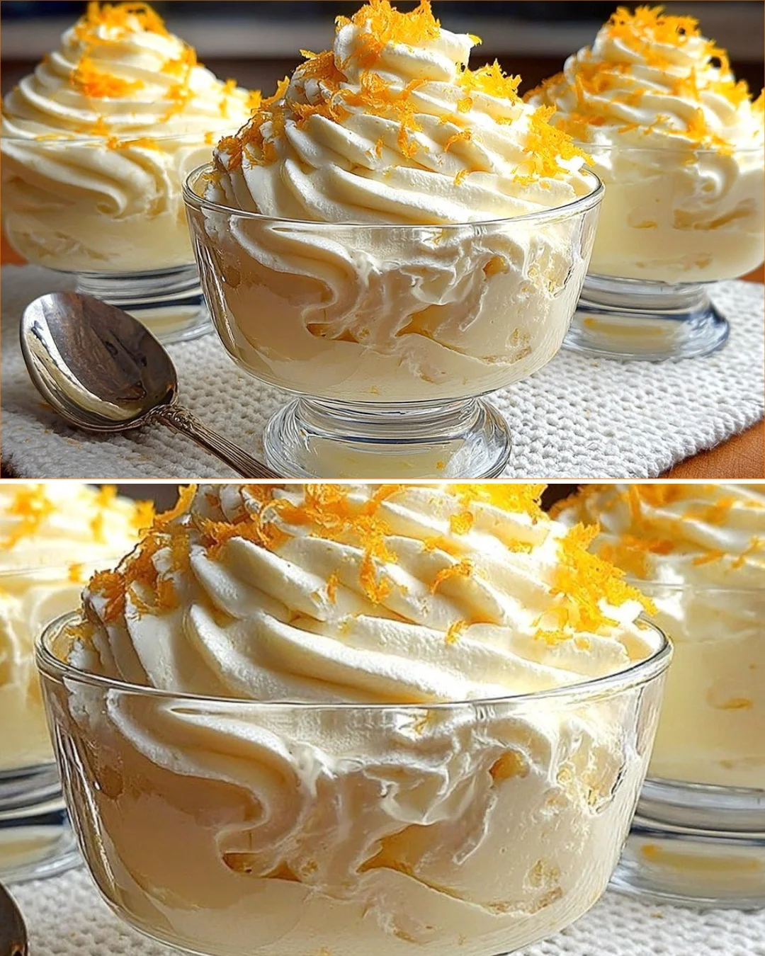 Italienisches Dessert mit Orangen und Bananen auf einem Dessertteller