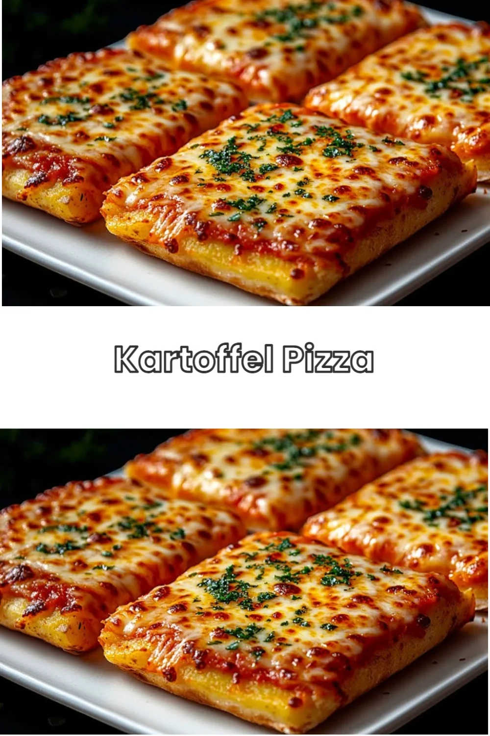 Köstliche Kartoffel Pizza mit frischen Zutaten auf einem knusprigen Boden