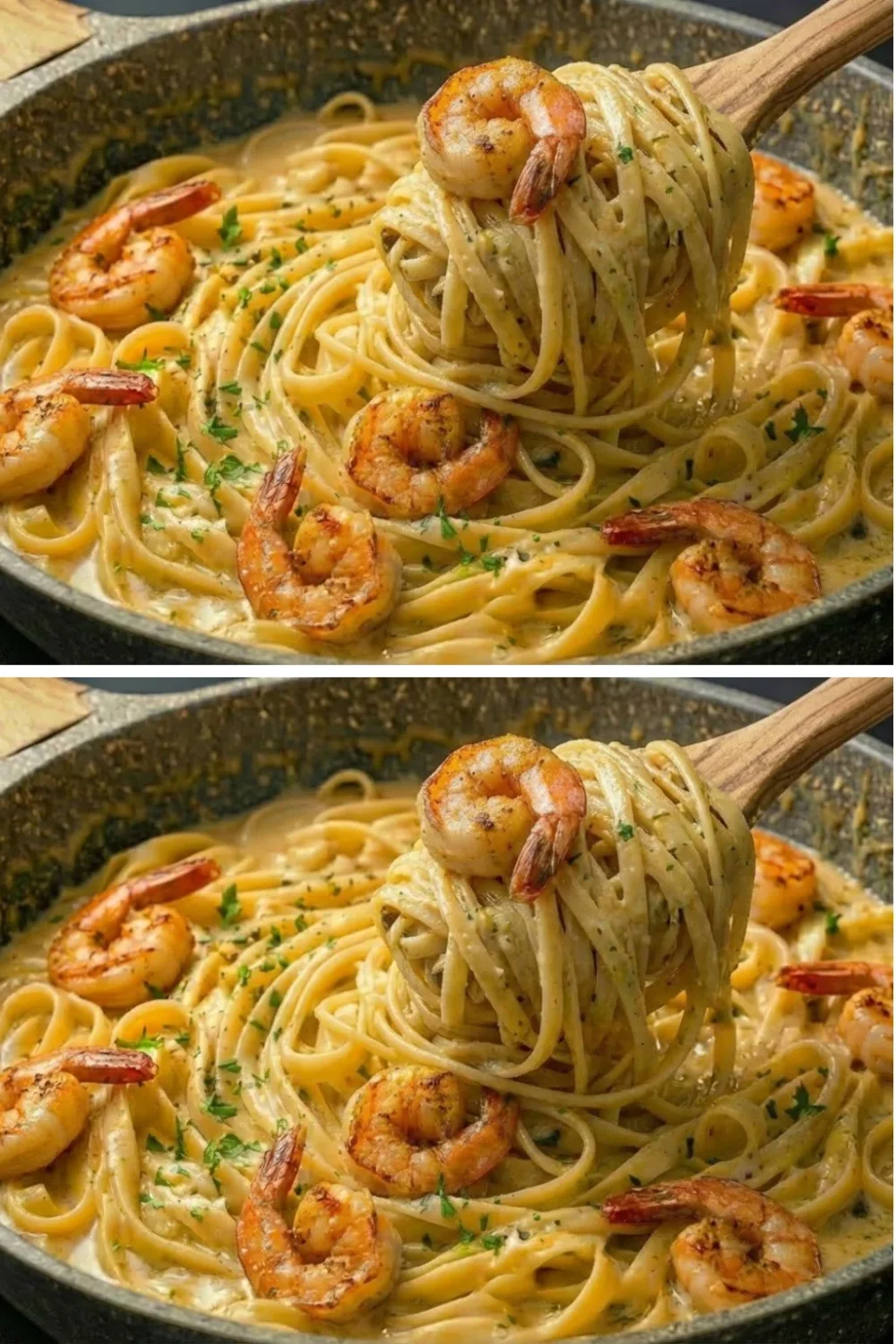 Delicious Knoblauch Garnelen Spaghetti served on a plate with herbs