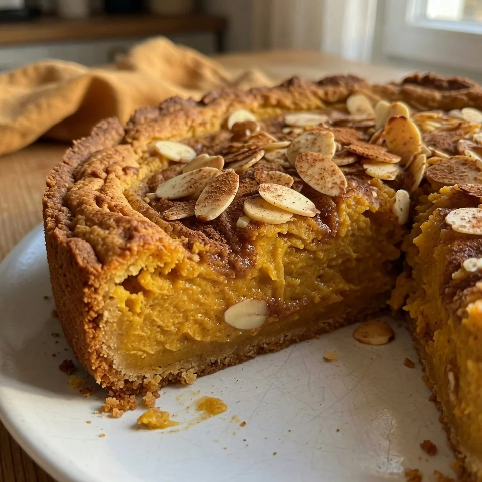Kürbis-Zimt-Mandel-Torte mit Zimt und Mandeln, herbstliches Dessert