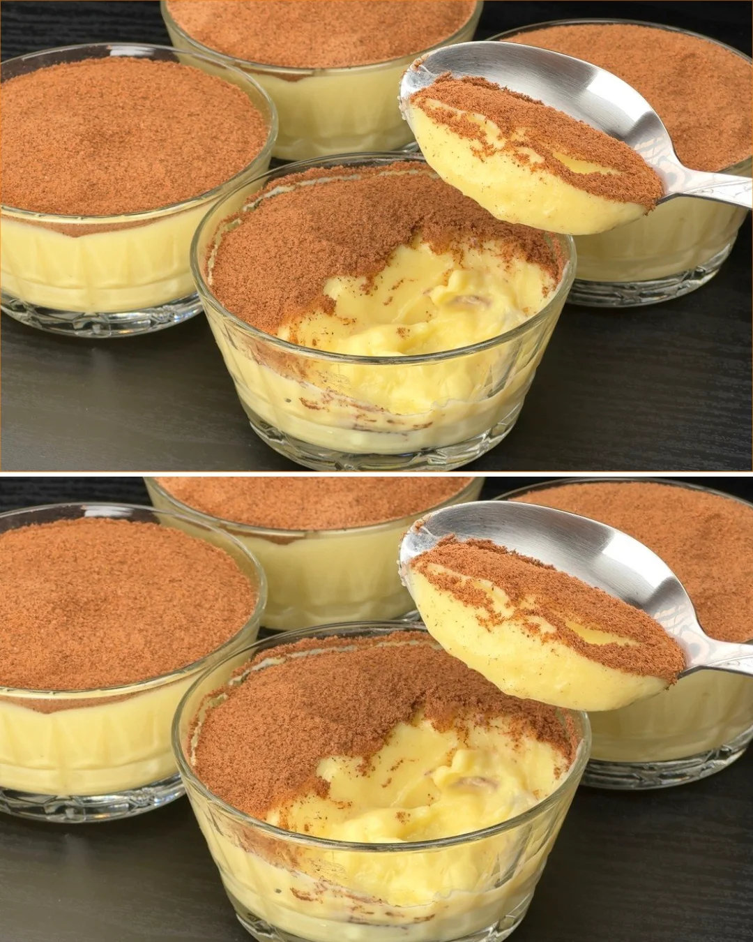 Leckeres italienisches Dessert ohne Backen auf einem Teller serviert