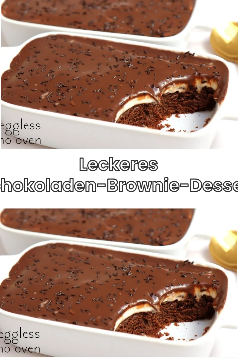 Leckeres Schokoladen-Brownie-Dessert auf einem Teller serviert