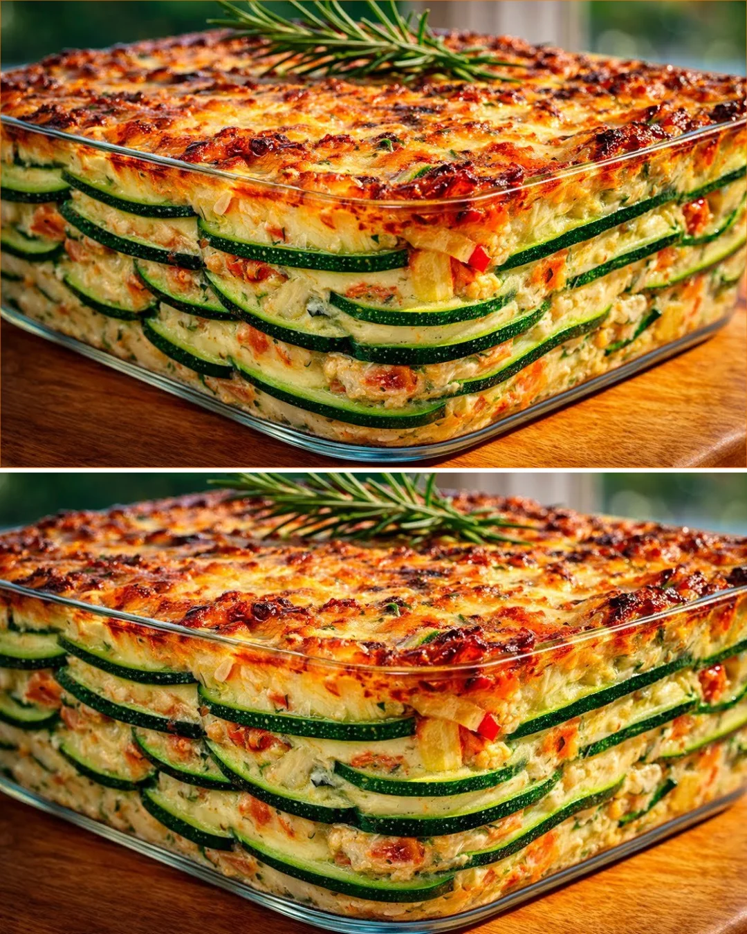 Leckere Zucchini-Kasserolle frisch aus dem Ofen