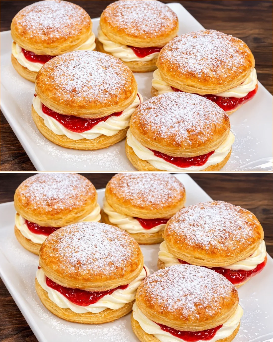 Schnelles, cremiges Erdbeer-Dessert in Schüssel serviert.