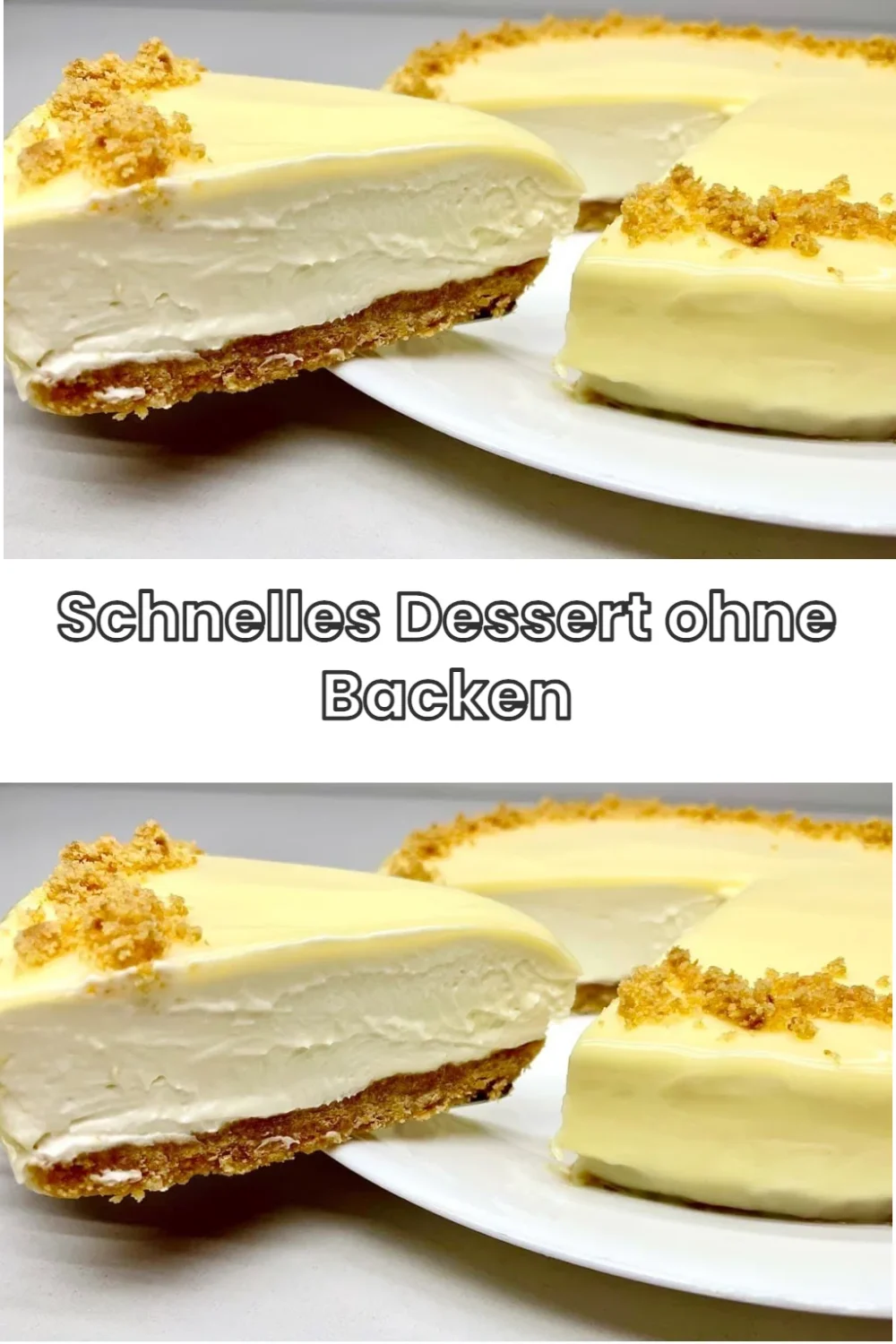 Schnelles und einfaches Dessert ohne Backen in einer schönen Schale serviert.
