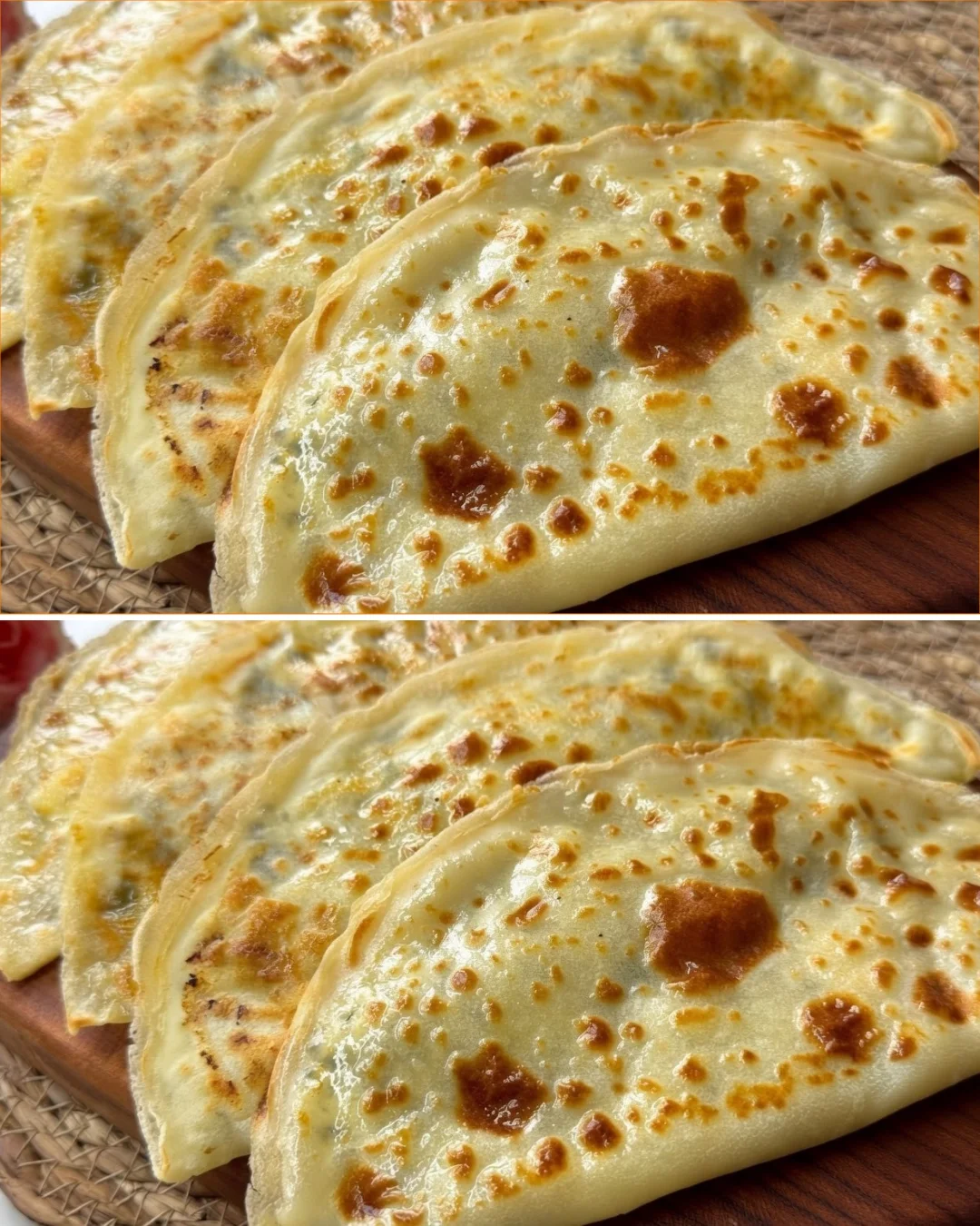 Schnelles Fladenbrot mit Hüttenkäsefüllung, zubereitet in 15 Minuten