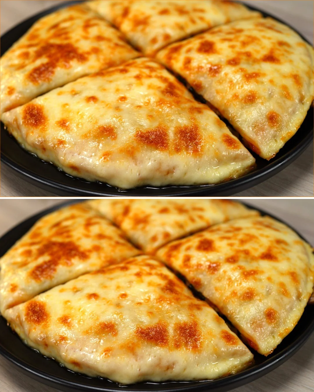 Tortilla mit Gemüse und Käse auf einem Teller serviert