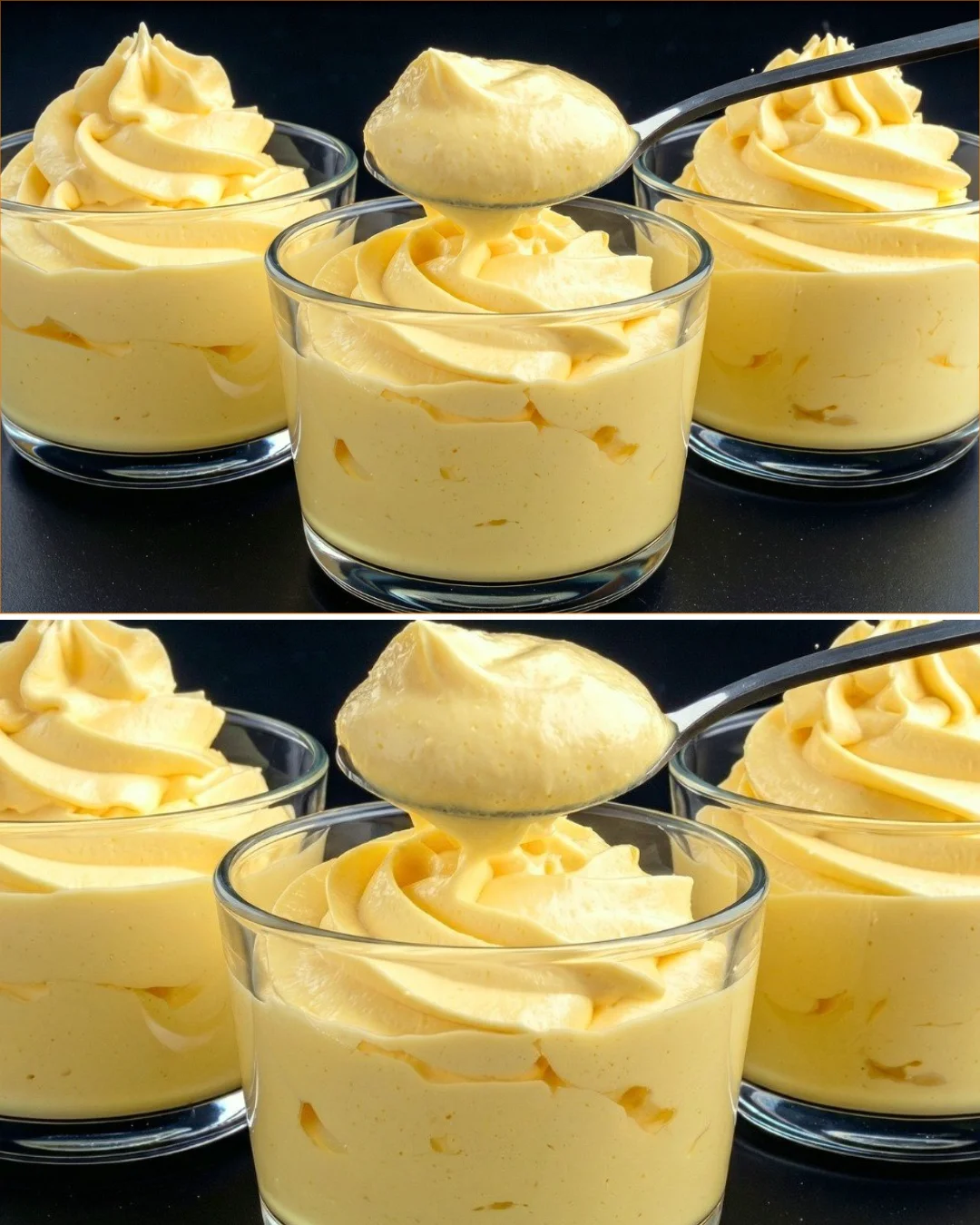 Leckeres Zitronenmousse-Dessert auf einem Teller serviert